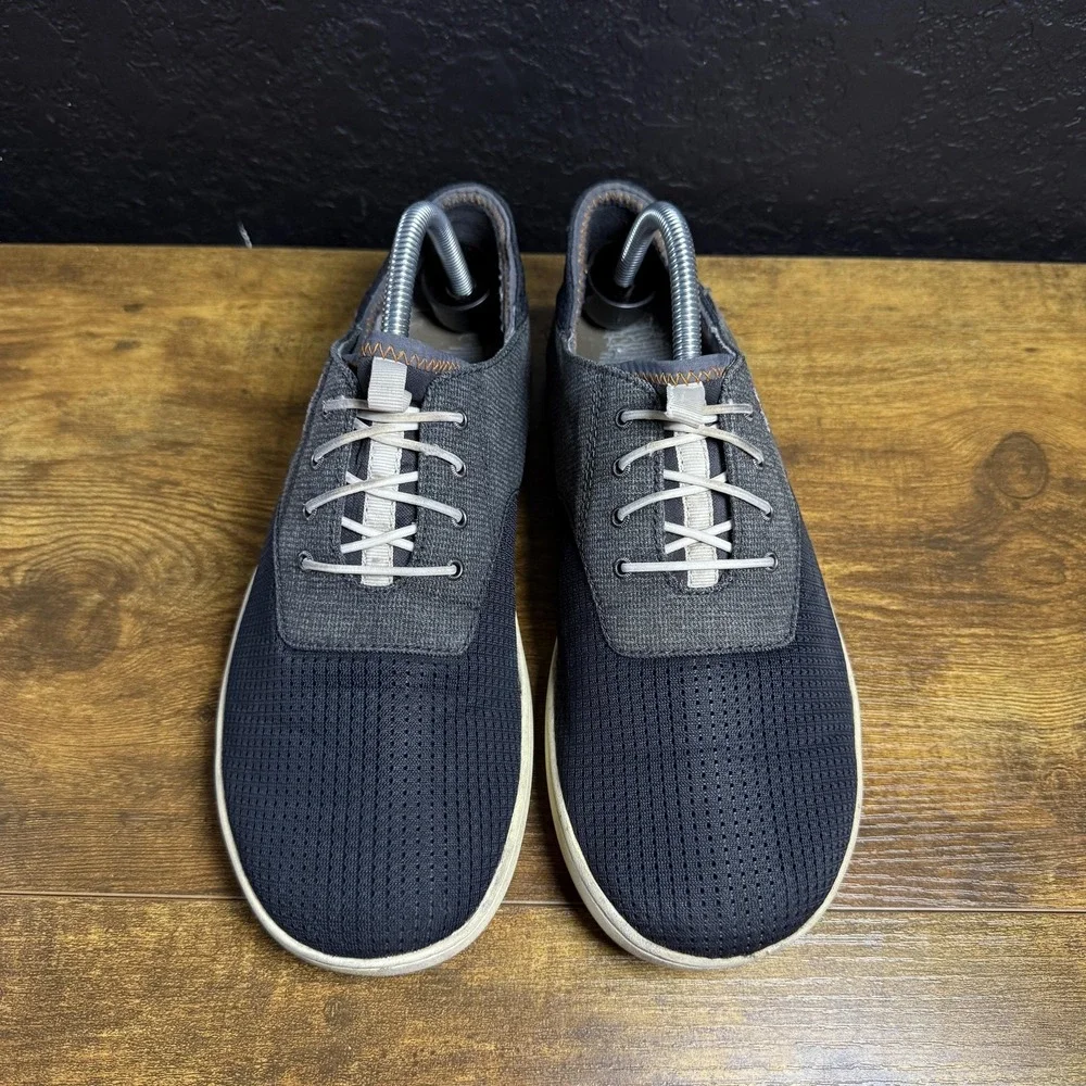 OluKai Nohea Moku 10283-6C6C Night Black Textile Boat Shoes Mens Size 8.5
